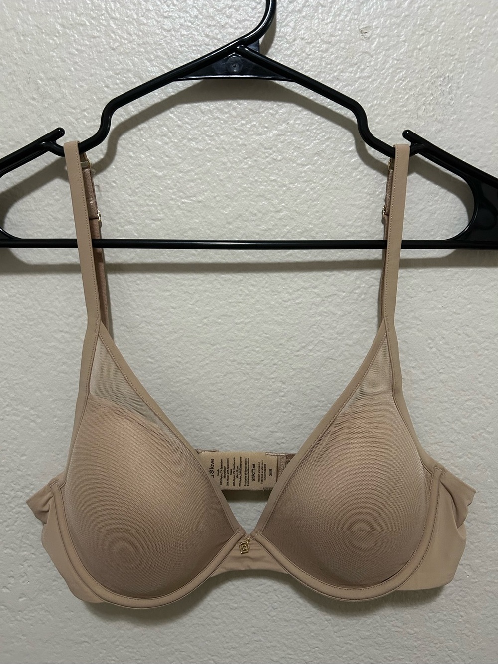 ThirdLove Uplift Plunge Bra 36B Tan Nude T-Shirt Bra Push Up Mesh Everyday Bra